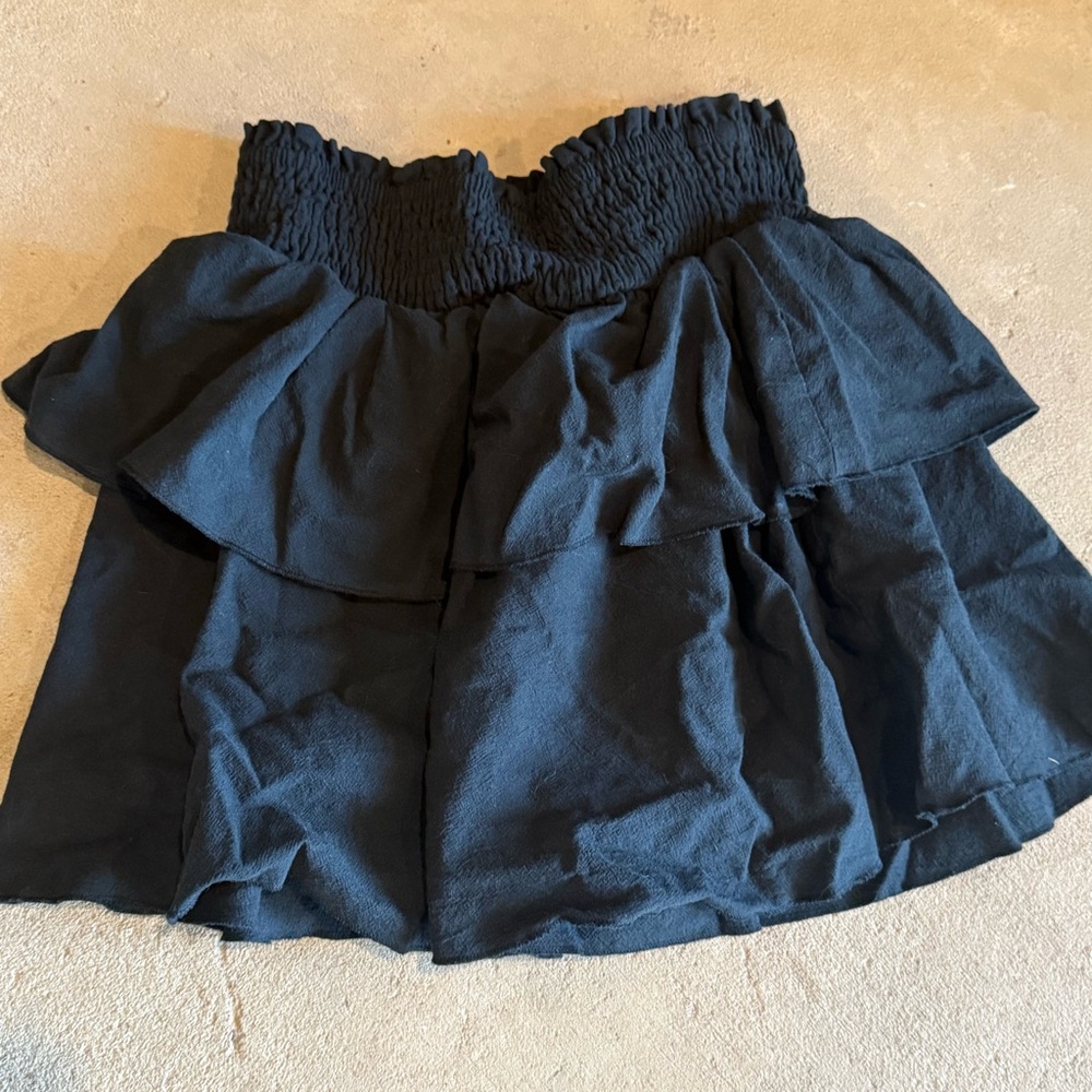 SHEIN Black Ruffled Bubble Mini Skirt for Night Out